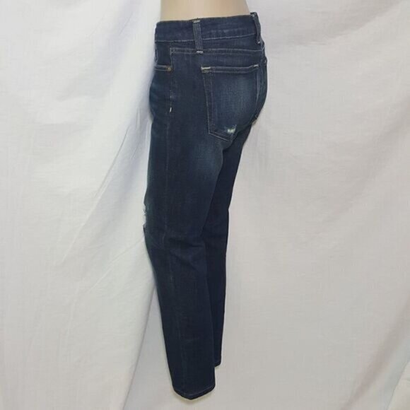 Tommy Hilfiger Distressed Boyfriend Jeans Sz 2 Dark Wash Relaxed Fit - Picture 5 of 8
